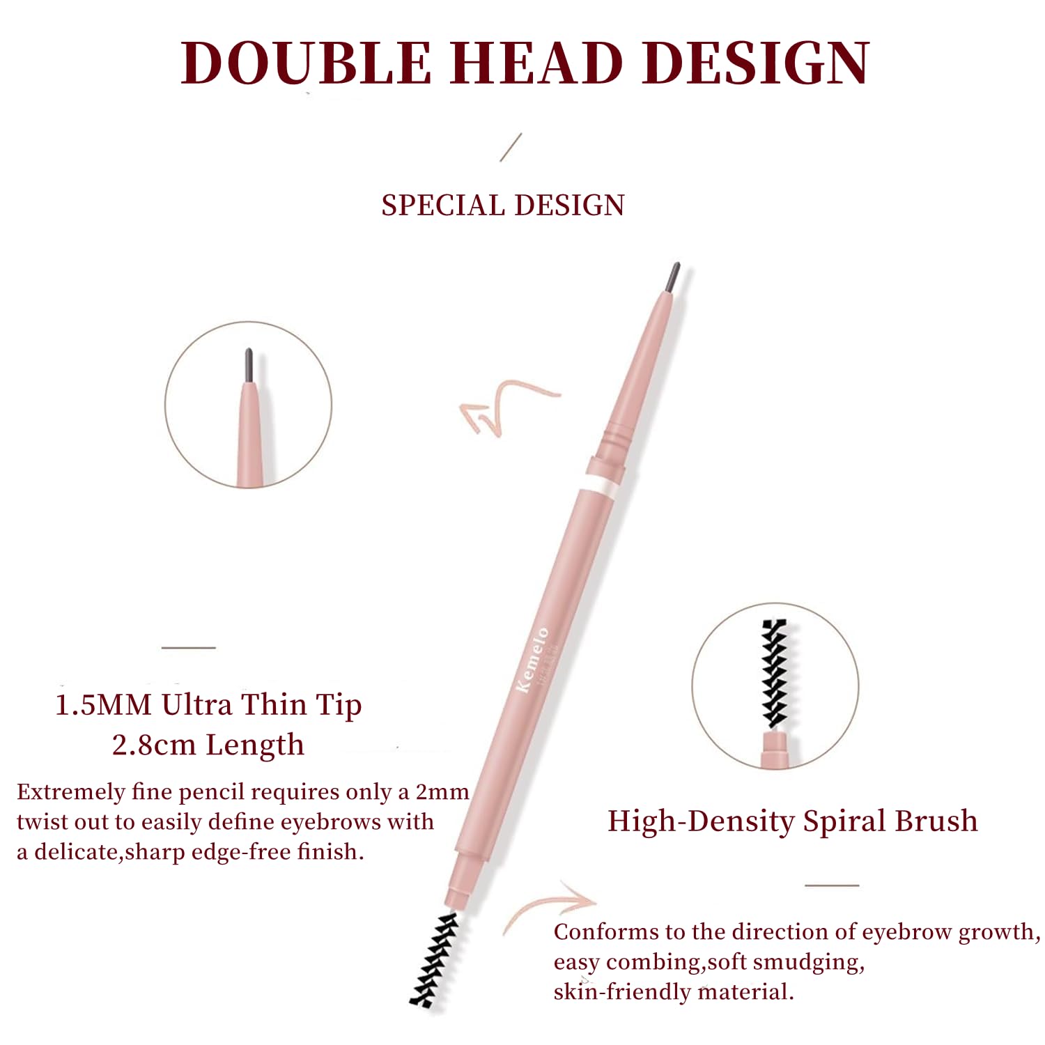SCIMELI cejas con spoolie para difuminar y lograr aspecto natural