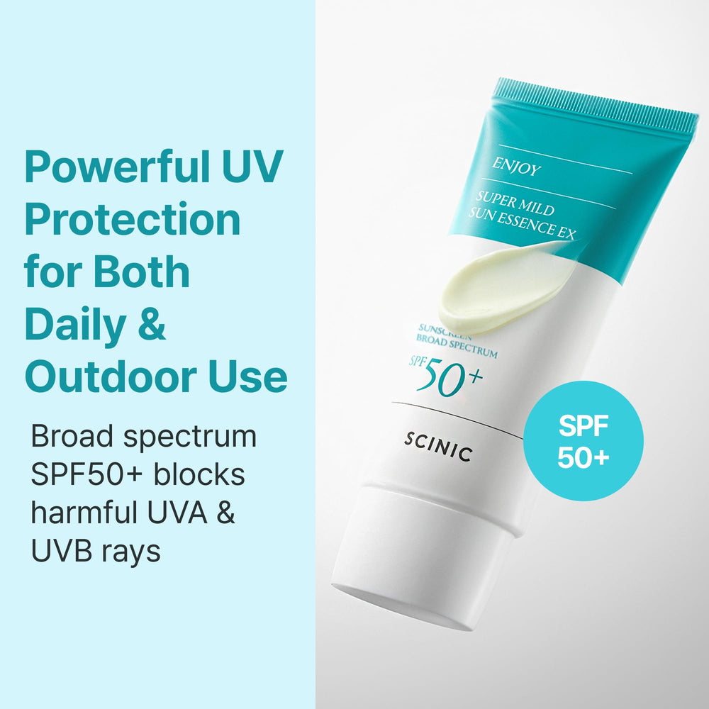 SCINIC Enjoy Sun Essence being applied for quick absorption on skin.