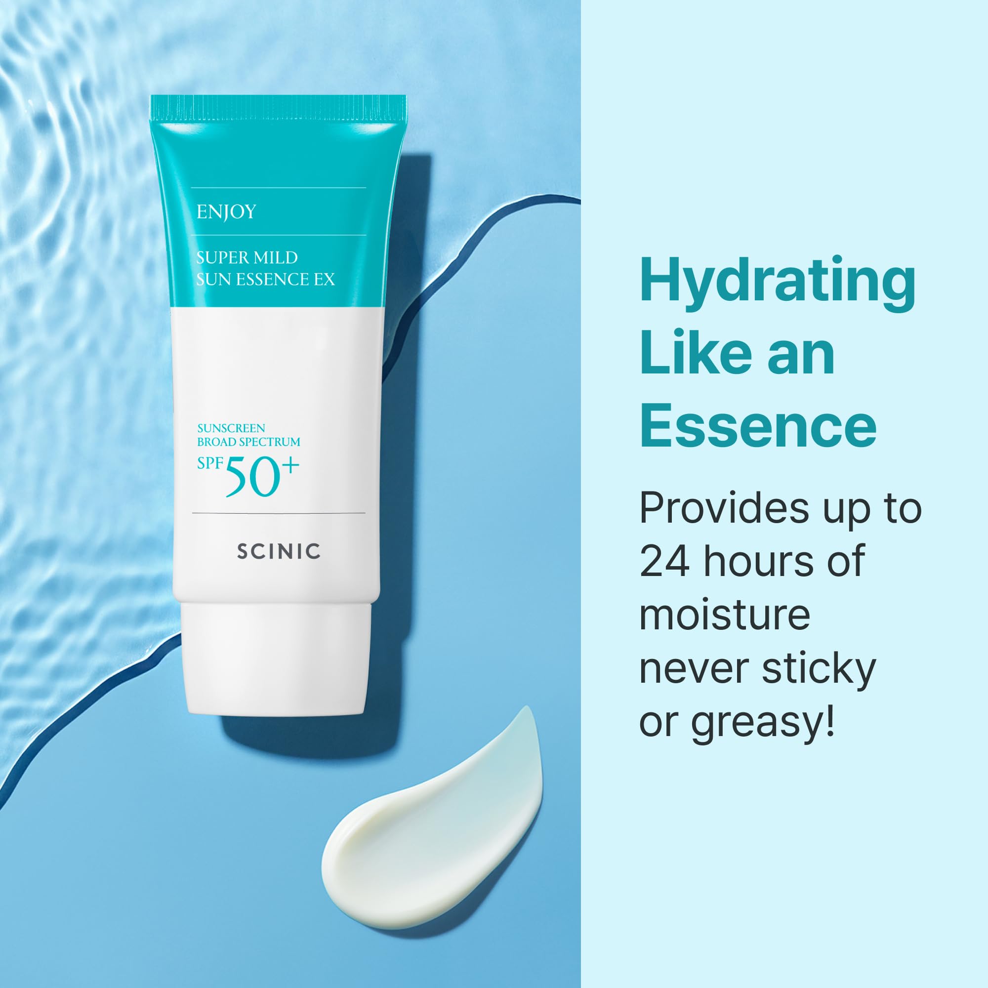 SCINIC Enjoy Sun Essence SPF 50+ protecting skin while moisturizing.