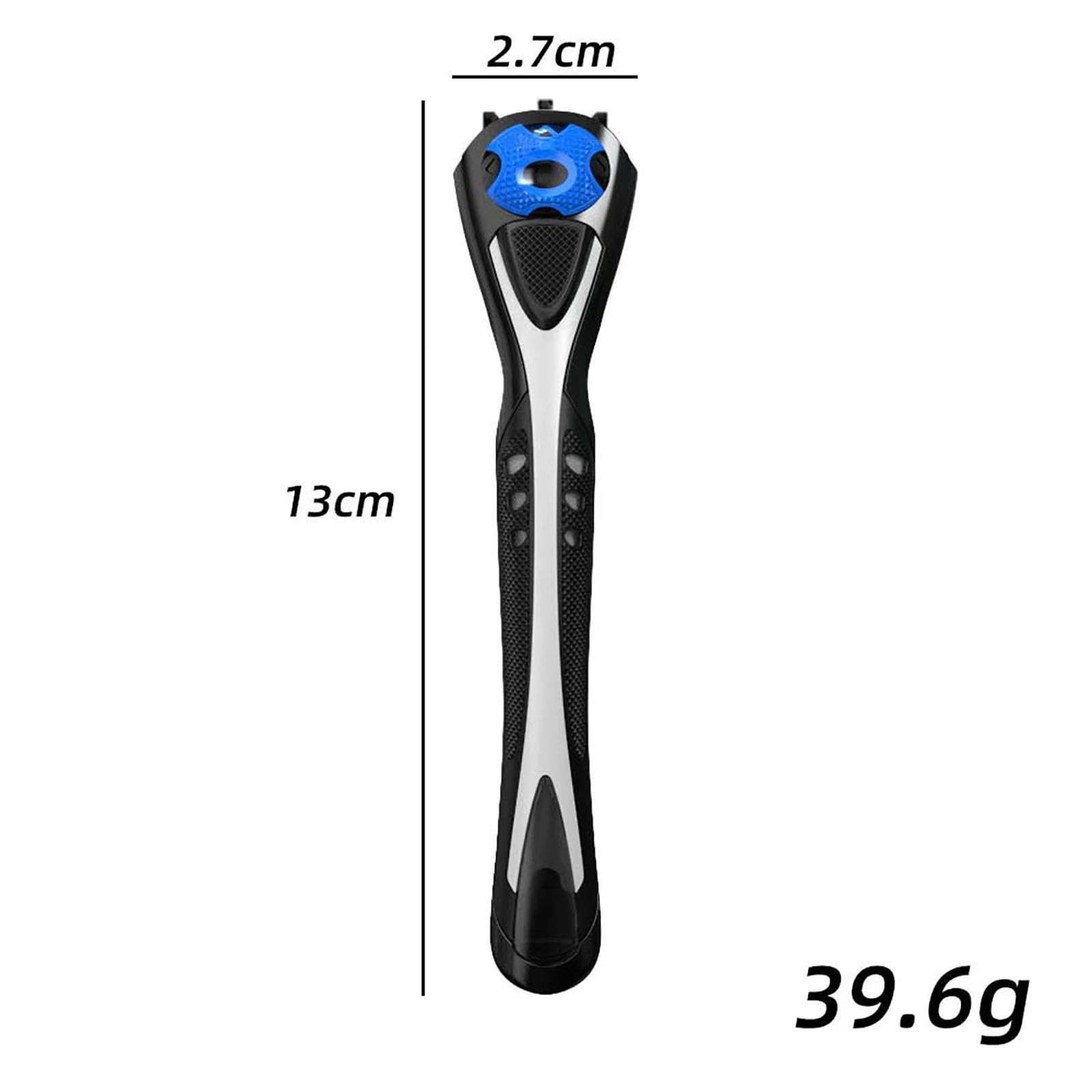 SCLWSS ergonomic non-slip handle emphasizes textured grip in wet conditions for safer shaving.