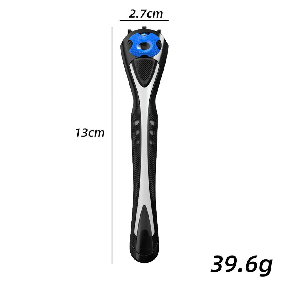 SCLWSS ergonomic non-slip handle emphasizes textured grip in wet conditions for safer shaving.