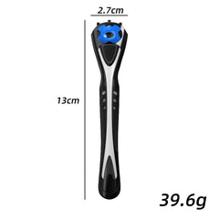 SCLWSS ergonomic non-slip handle emphasizes textured grip in wet conditions for safer shaving.