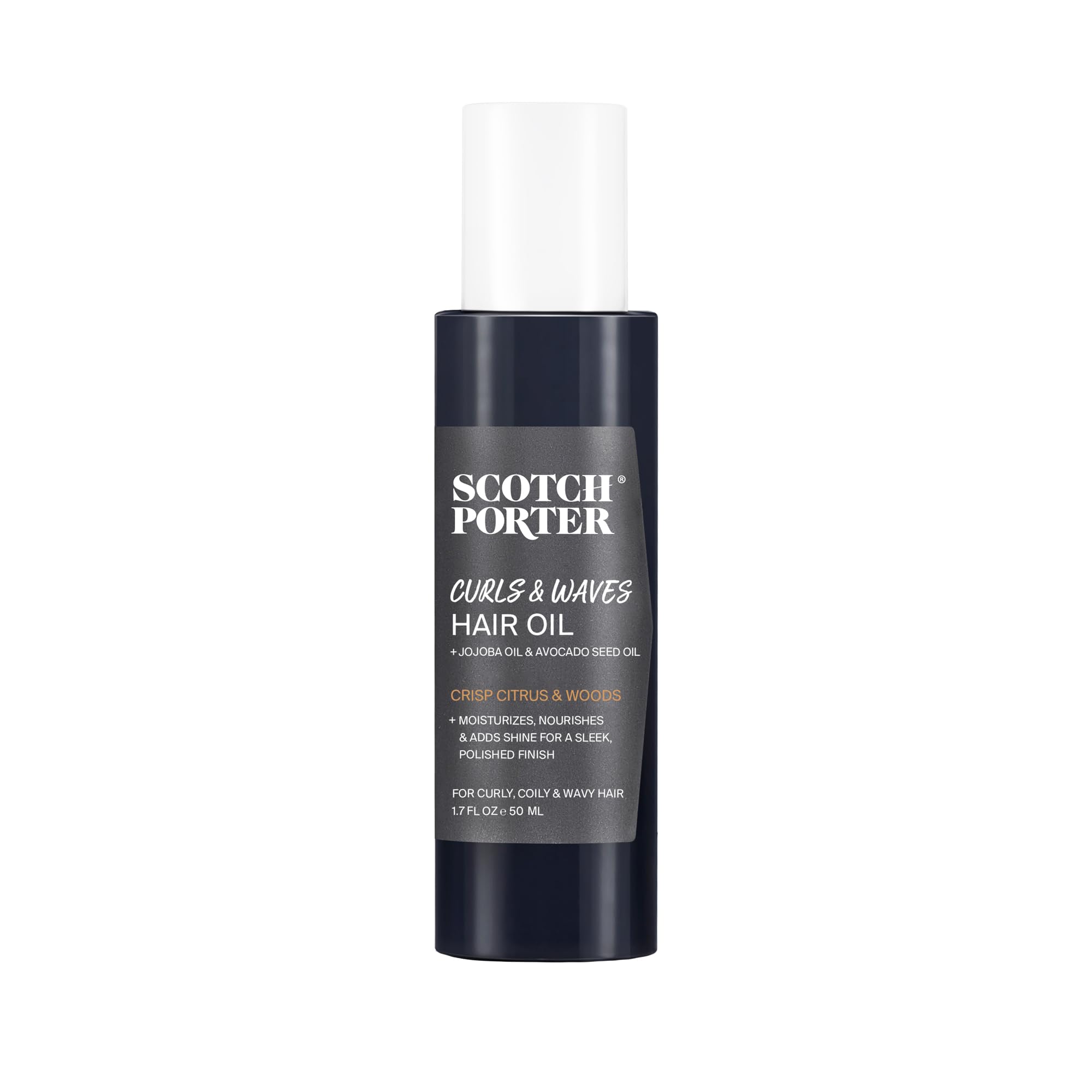 Scotch Porter Aceite para cabello, vista de la botella, sella la humedad.