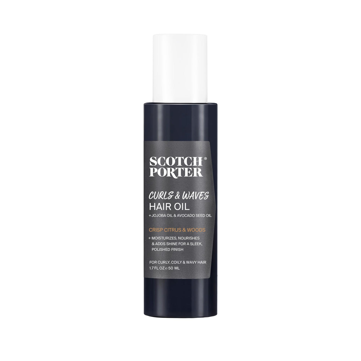 Scotch Porter Aceite para cabello, vista de la botella, sella la humedad.