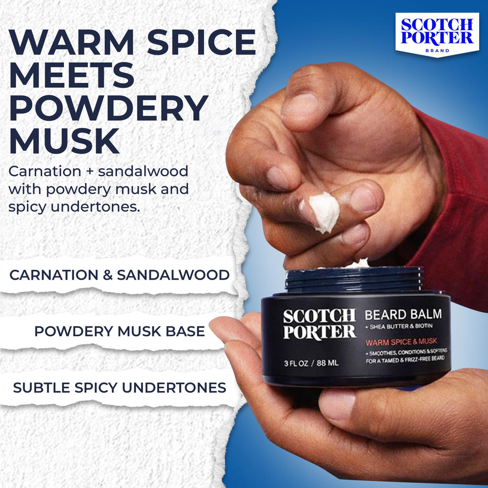 Scotch Porter nettle leaf and willow bark components for reduced irritation and flakiness