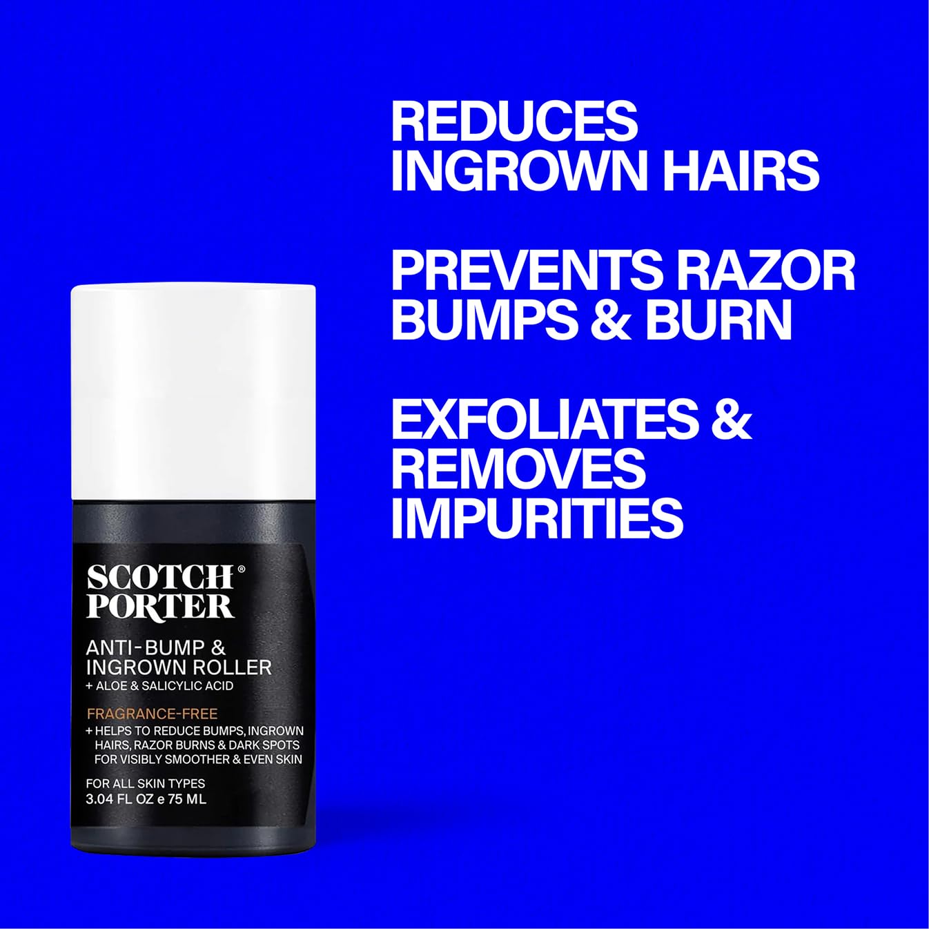 Scotch Porter rodillo para pelos encarnados con exfoliación suave.