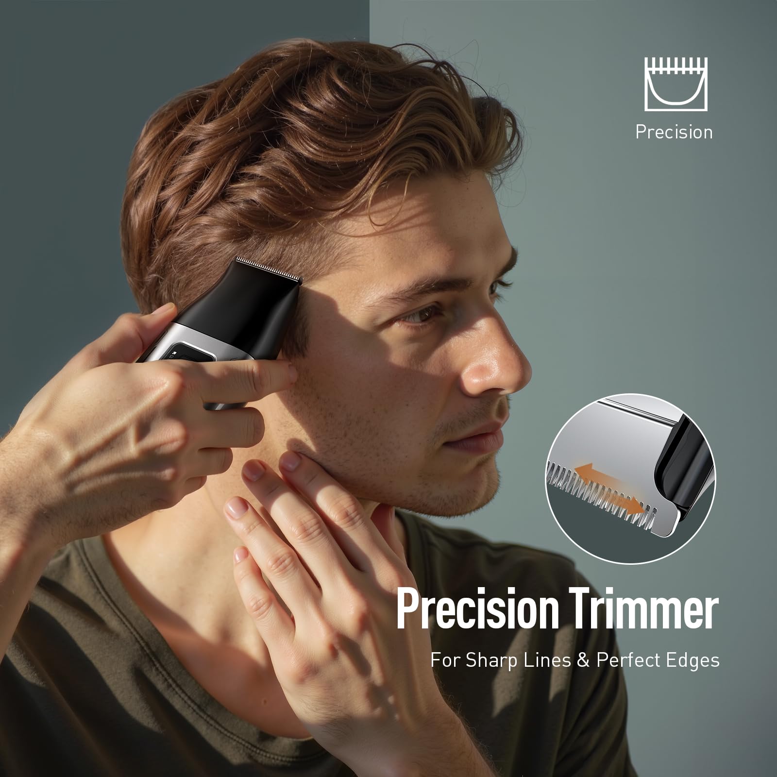 Scrorui IPX7 waterproof design enables safe wet or dry shaving.