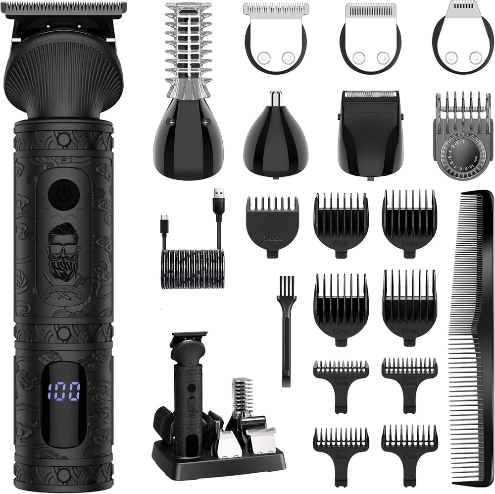 Scttomon beard trimmer close-up showing the T-blade for precise edging.