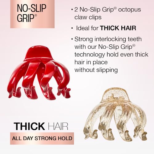 Close-up of Scunci jaw claw clip gripping hair securely without slipping.