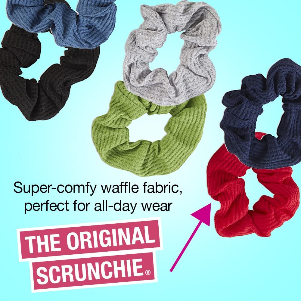 Scrunchie Scunci rojo, agarre flexible para peinados rápidos
