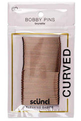 Scunci curved bobby pins 2 inches brunette metal hold securely for everyday styles.