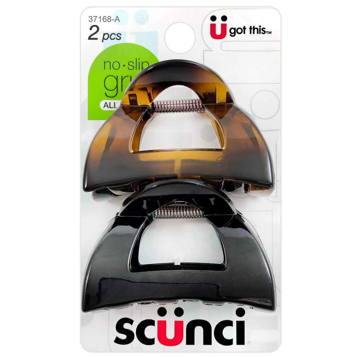 Scunci No-Slip Grip jaw clip close-up showing secure hold for daily use.