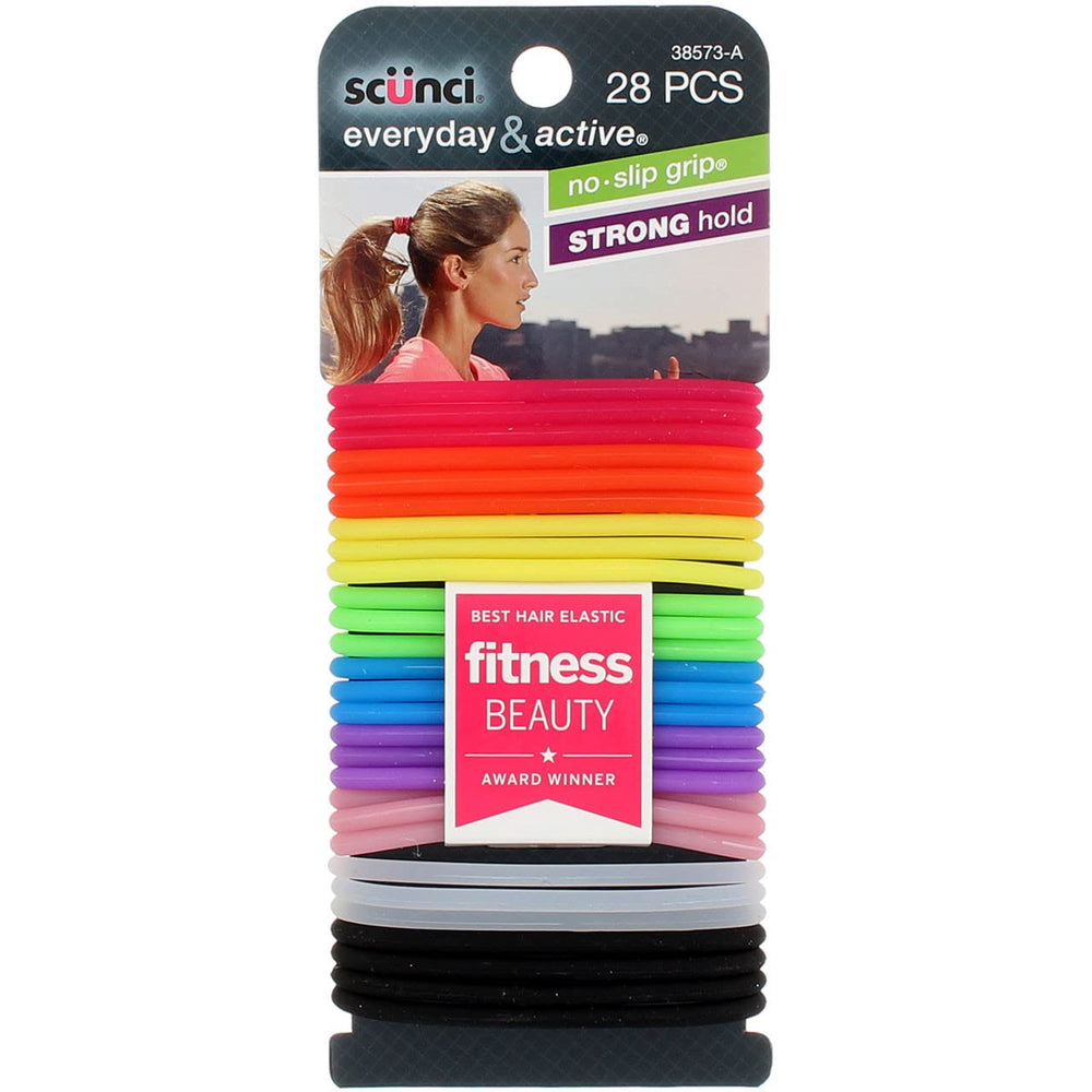 Close-up of Scunci Evolution elastics jelly texture provides gentle hold