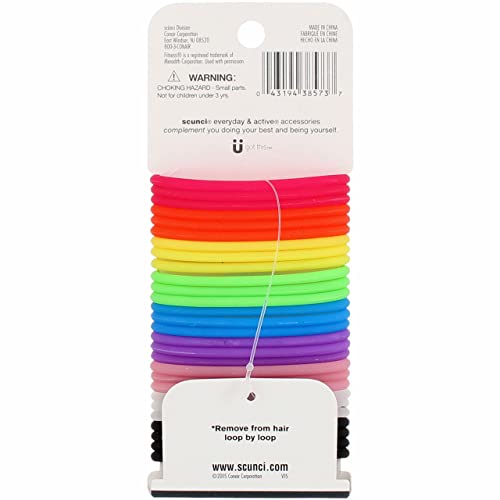 Pack of 28 Scunci elastics ensures replacements are always on hand