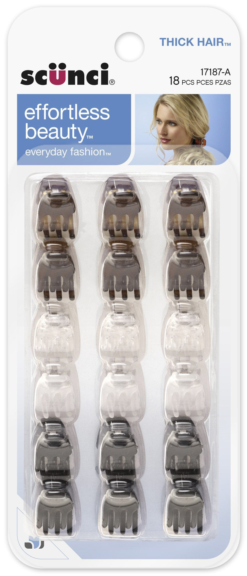 Scunci pinza mini para pelo de 1 cm, ideal para separar mechones y mantener el peinado.
