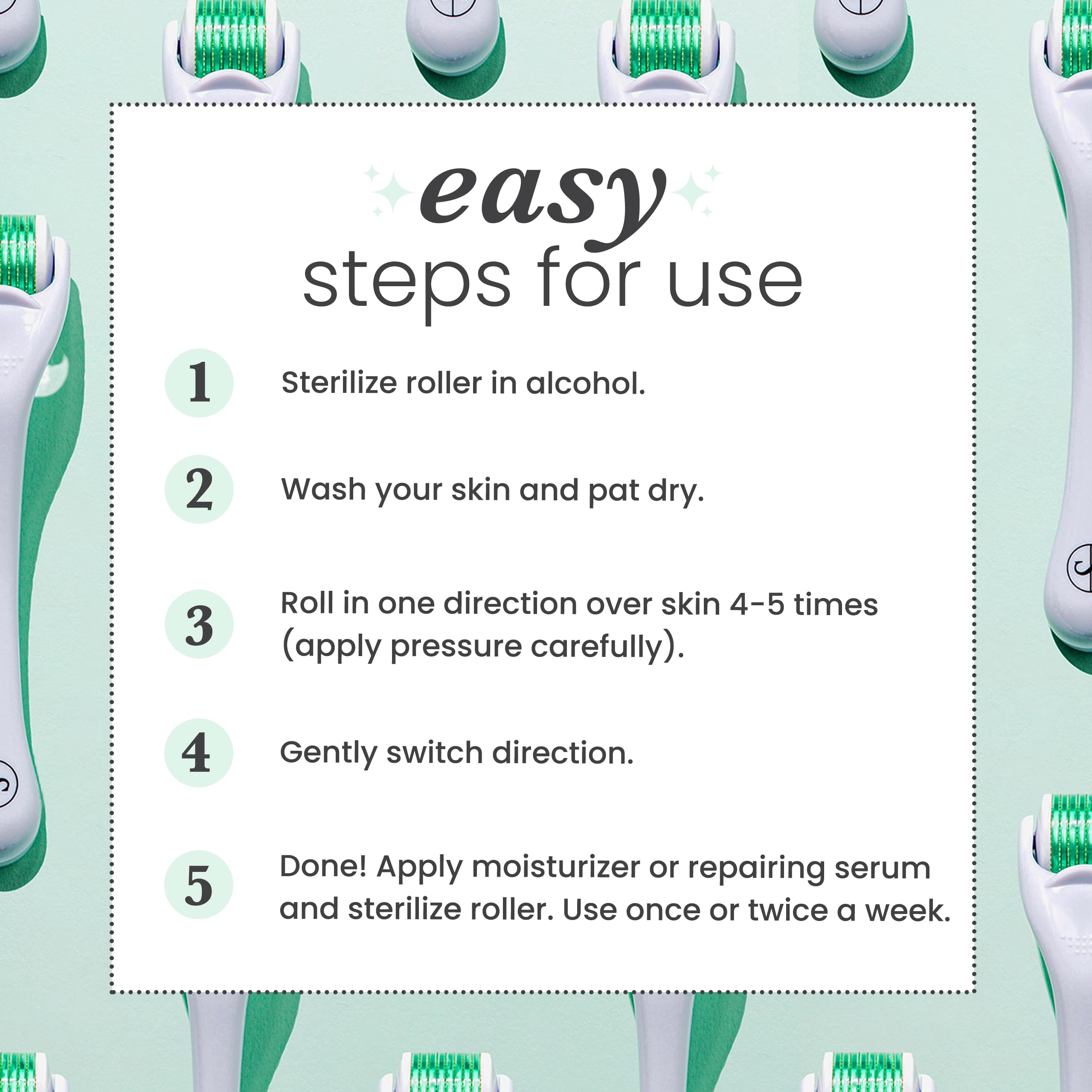 Sdara Skincare Derma Roller grip demonstrates ergonomic handling for at-home use.