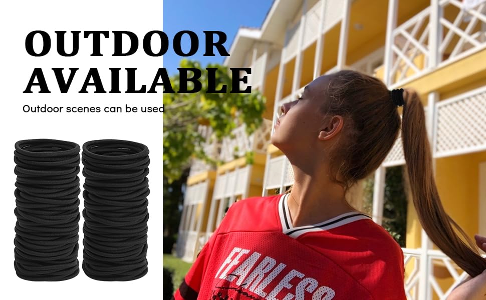 Sderoq workout ponytail with secure elastic ties in action