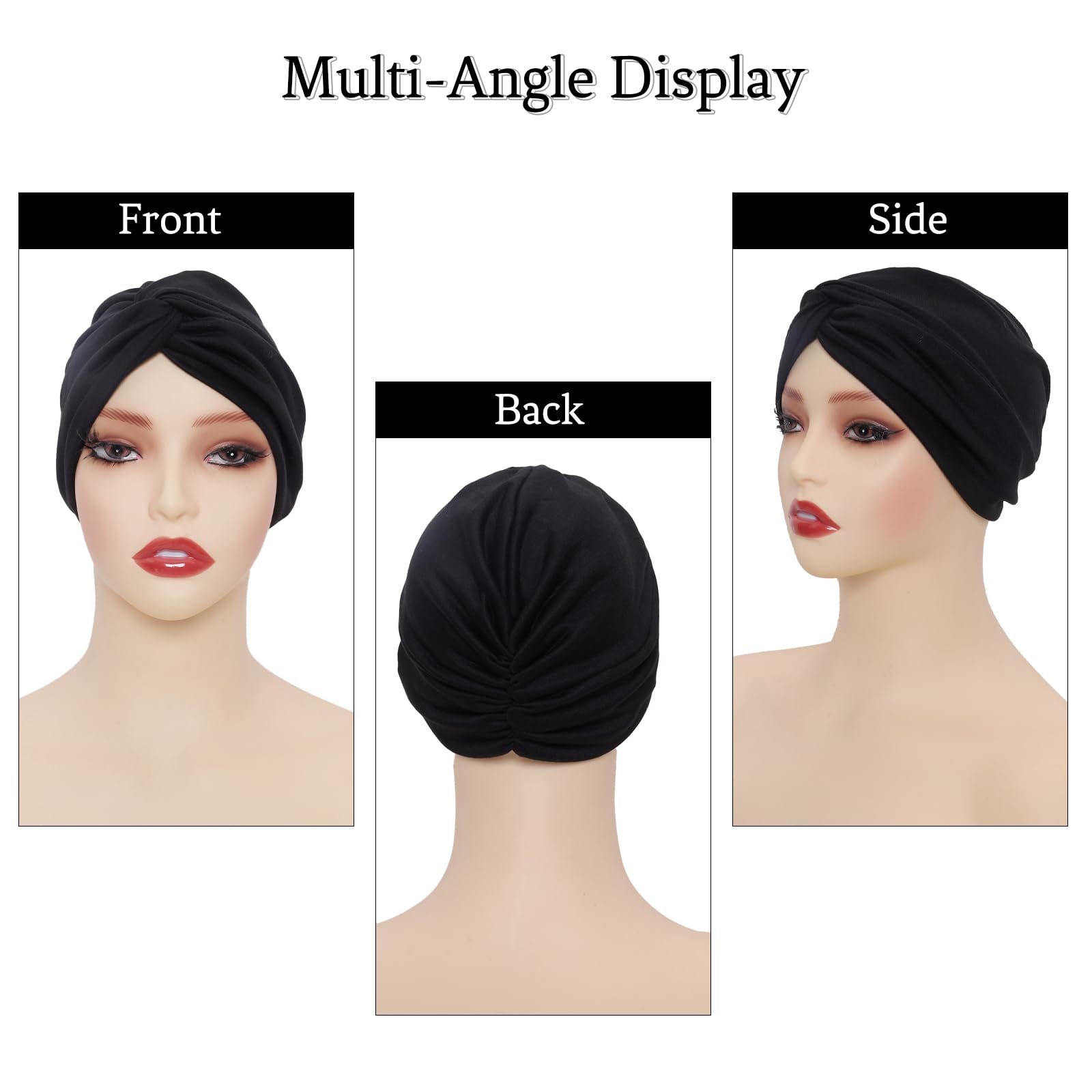 Turbante Sdfvsdg con nudo preamarrado, diseño chic listo para usar.
