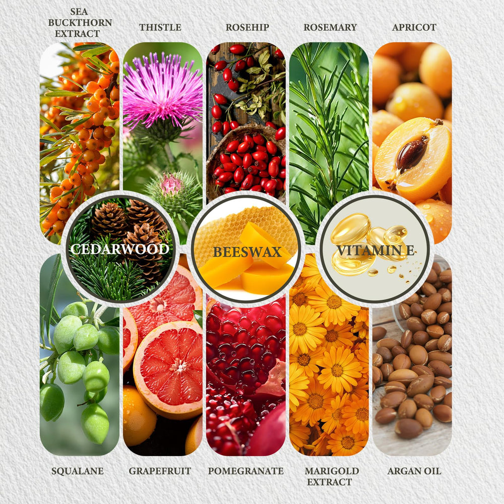 Arctic extracts in SDXJIOGE formula with Sea Buckthorn and Rosehip for clarity.