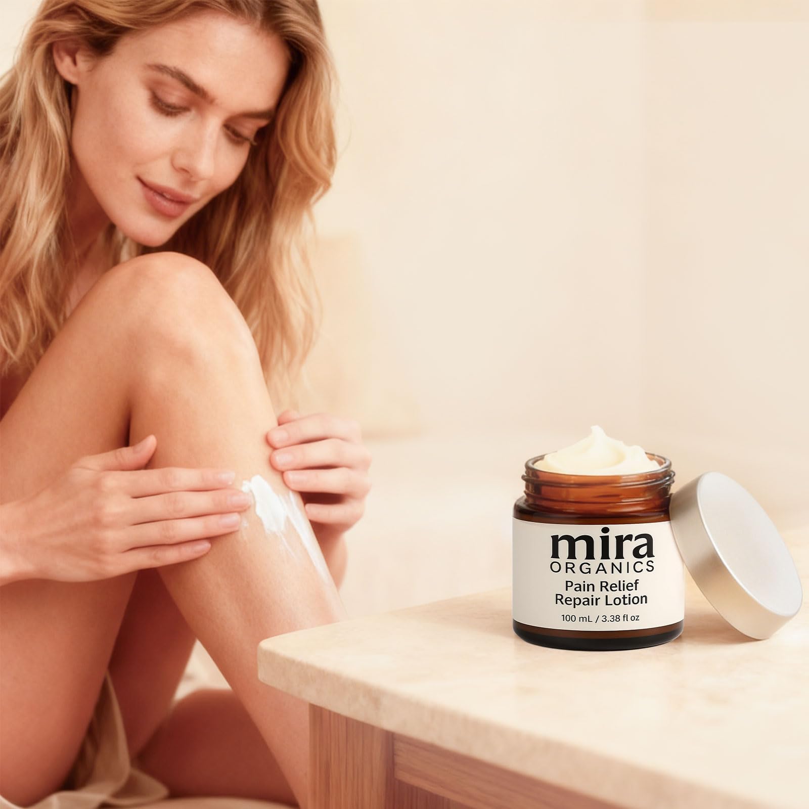 SDXJIOGE Mira Relief feet-application demonstrates targeted care for legs and feet.