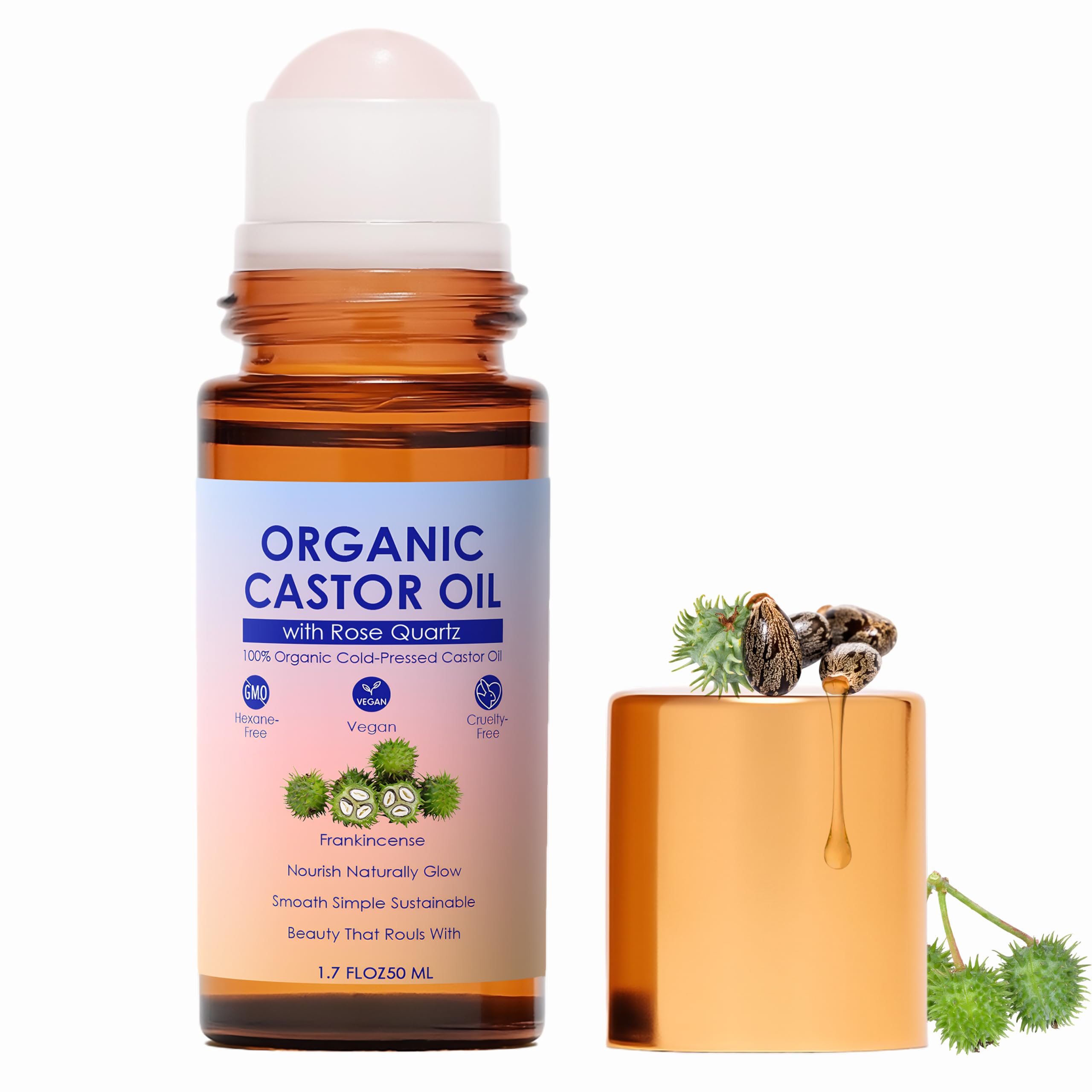 SDXJIOGE rose quartz roller for smooth, mess-free facial application.