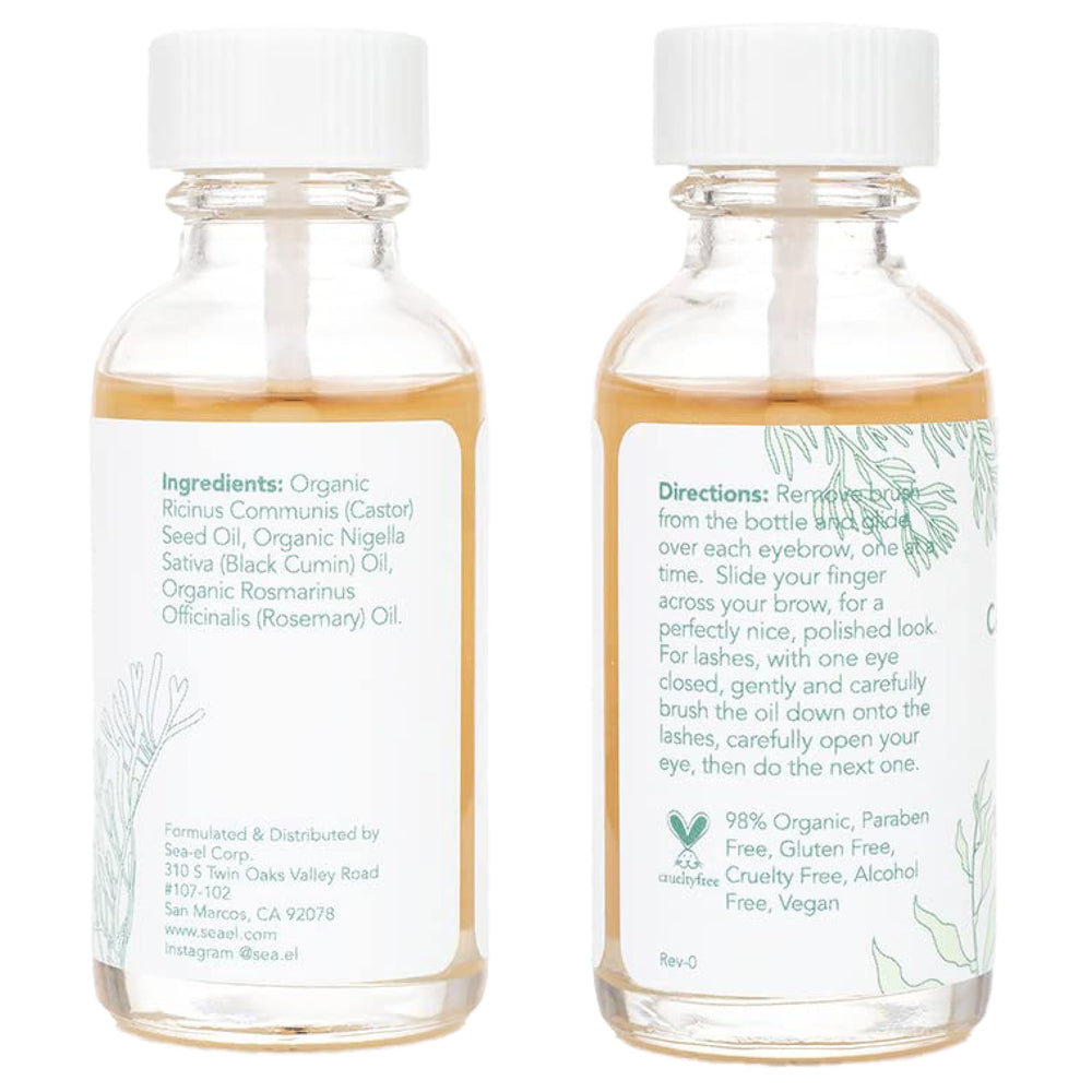 Envase ergonómico del Sea-El Sérum de Ricino para manejo cómodo.