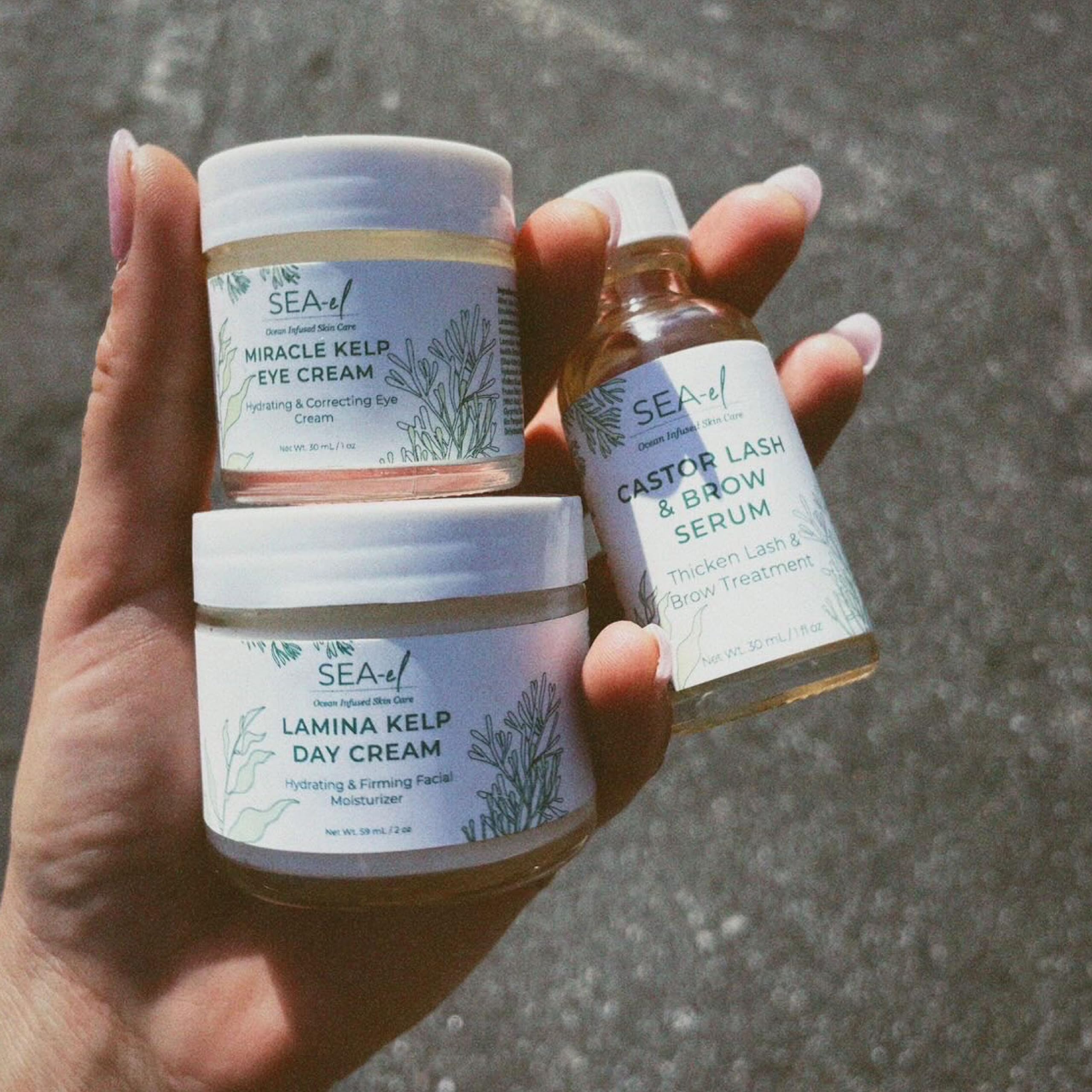 Sea-El Sérum de Ricino sin alcohol para piel sensible alrededor de ojos.