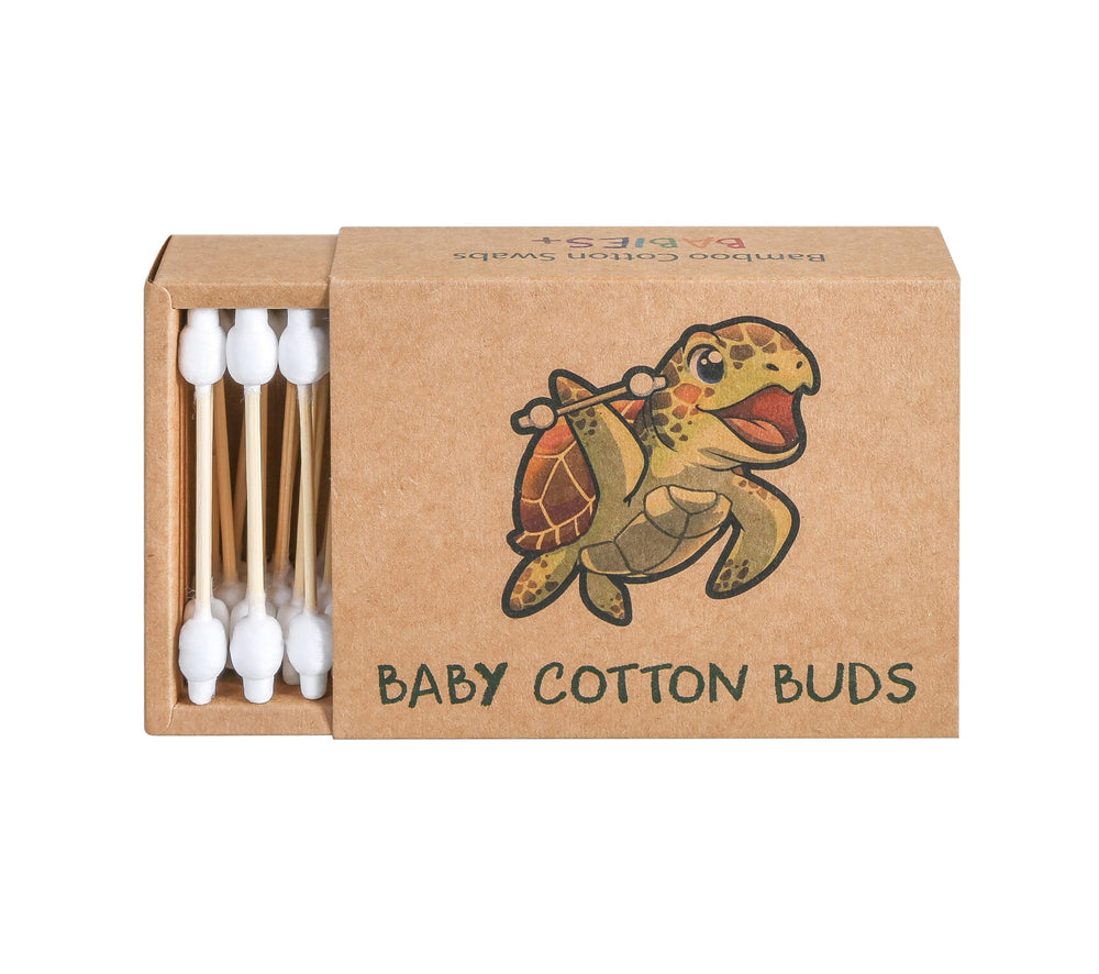 Sea Turtle Bamboo Cotton Swabs with double tips for precise cleaning.