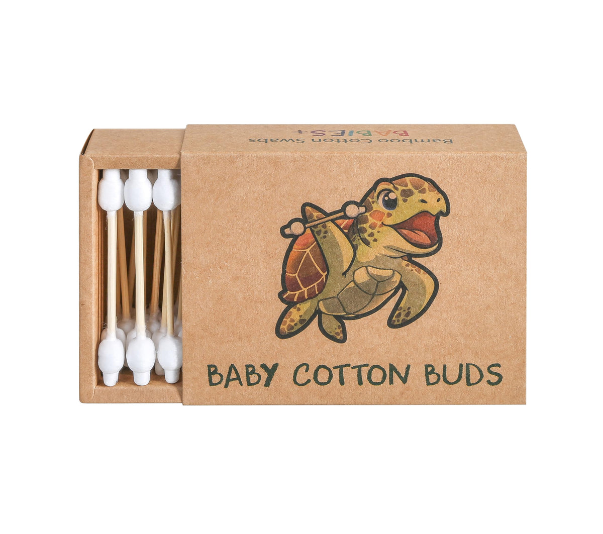 Sea Turtle Bamboo Cotton Swabs with double tips for precise cleaning.