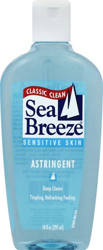 Seabreeze astringente facial: aplicación con dispensador para piel sensible, limpieza suave.