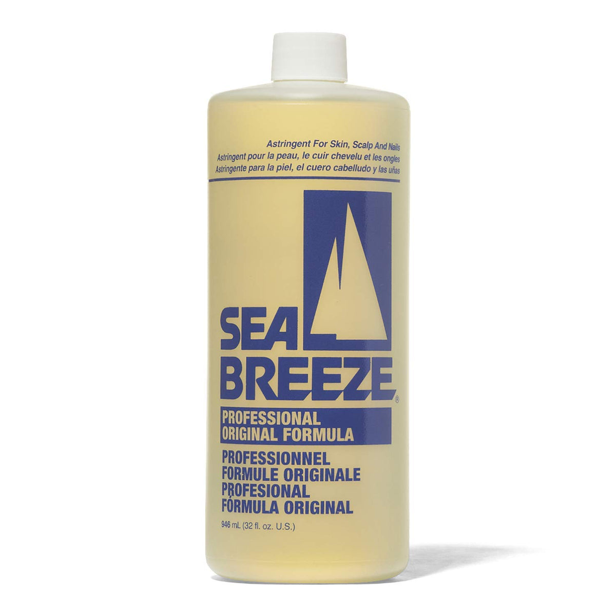 Seabreeze astringente para piel, cabello y uñas, vertido de la botella para limpieza suave