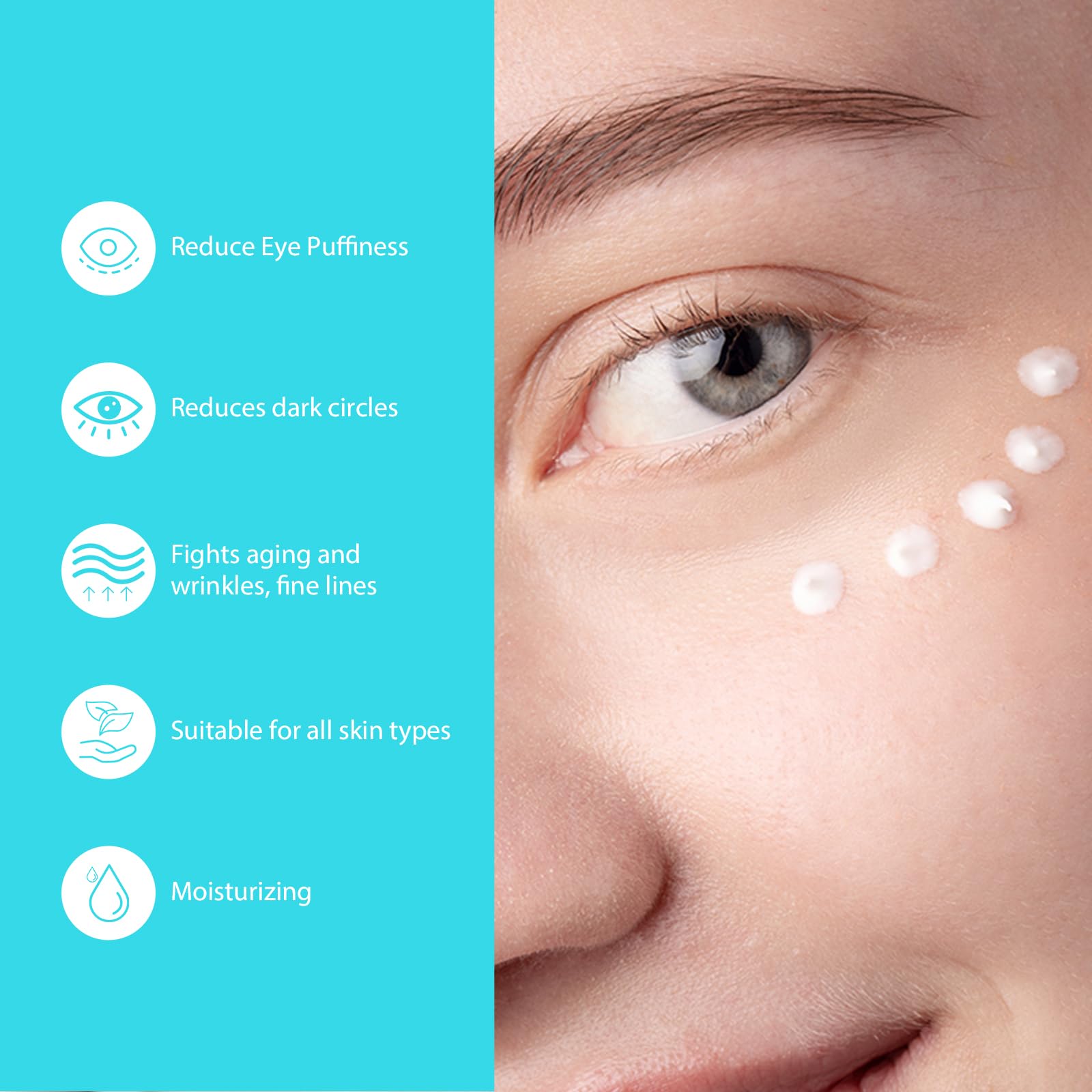 Seacall crema ojos cafeína alivio rápido de hinchazón durante el día.