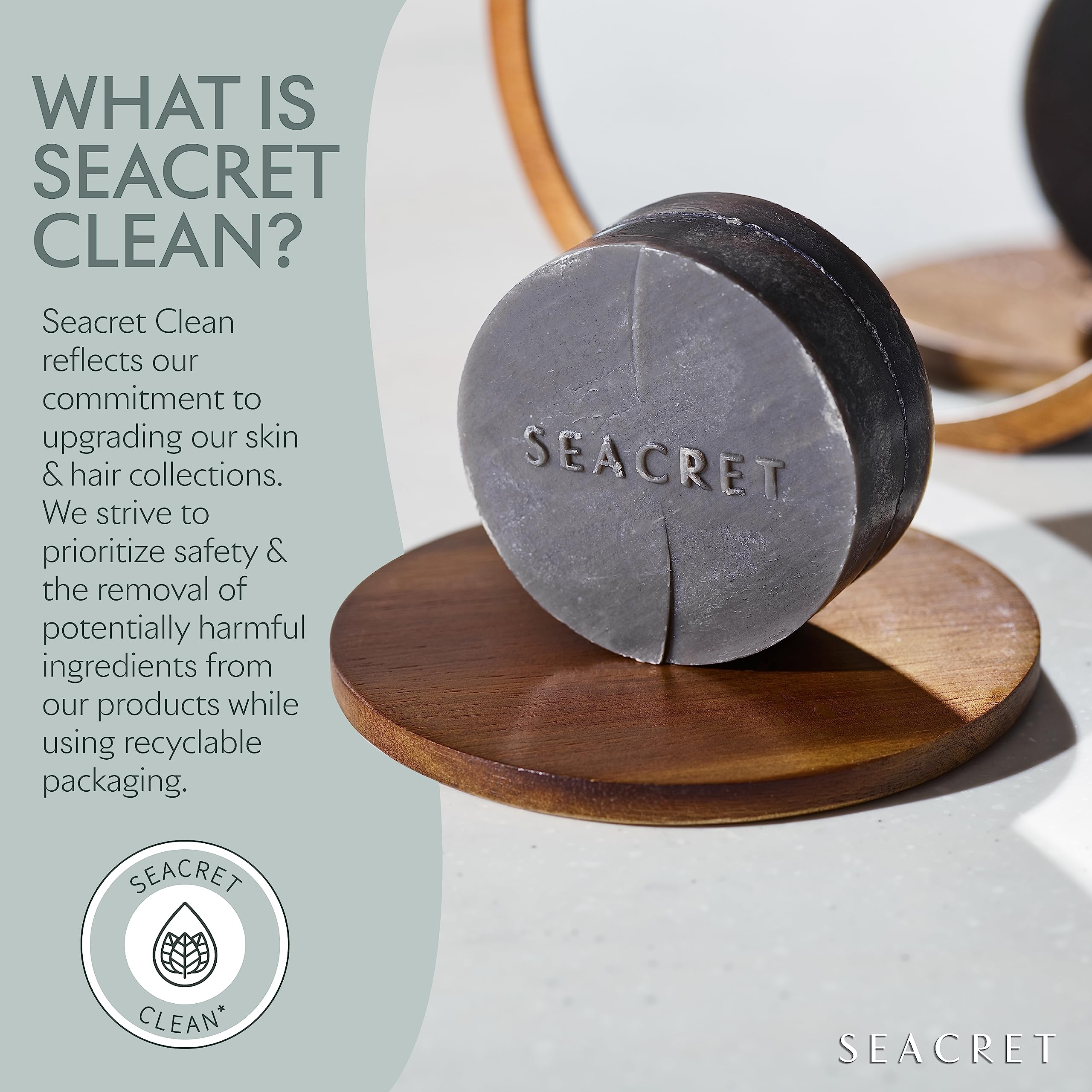 SEACRET exfoliante natural en barra para piel suave y renovada.