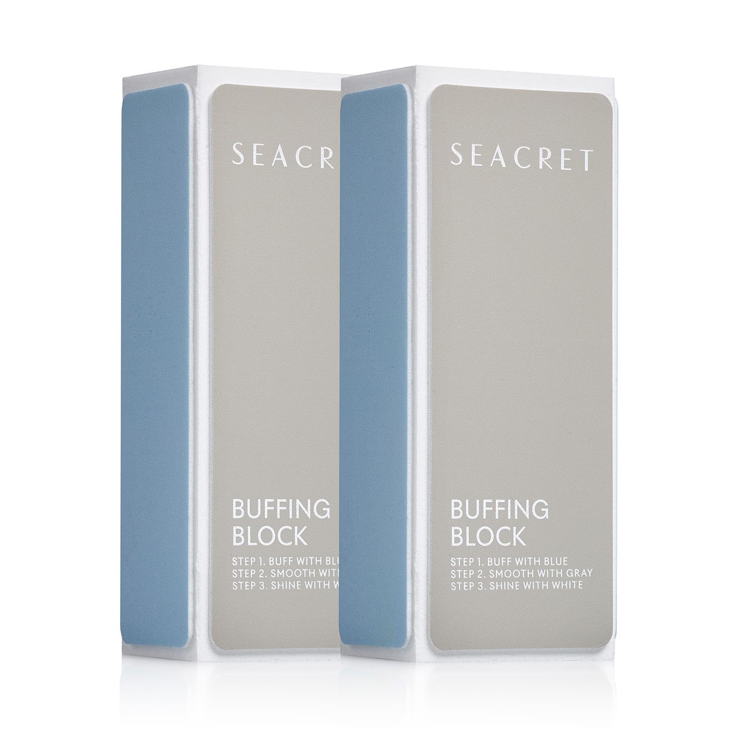 SEACRET Minerals nail buffer 3Way front view for spa-ready shine.