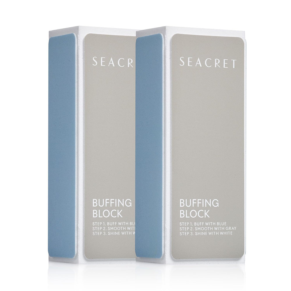 SEACRET Minerals nail buffer 3Way front view for spa-ready shine.