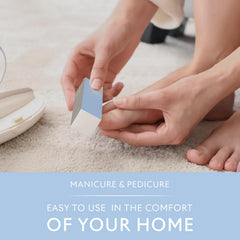 SEACRET Minerals nail buffer 3Way feature shows gentle finish.