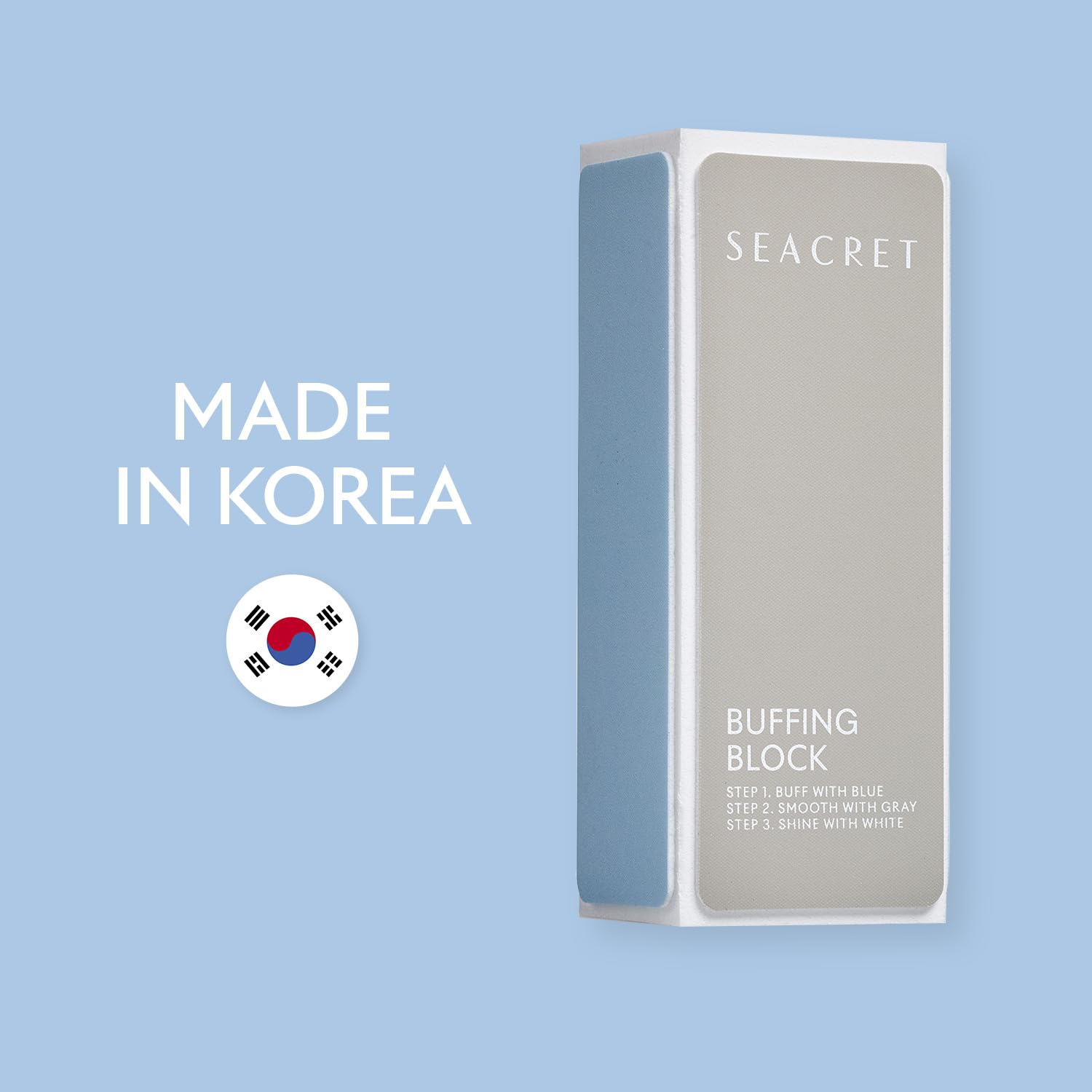 SEACRET Minerals nail buffer manicure pedicure ready at home.