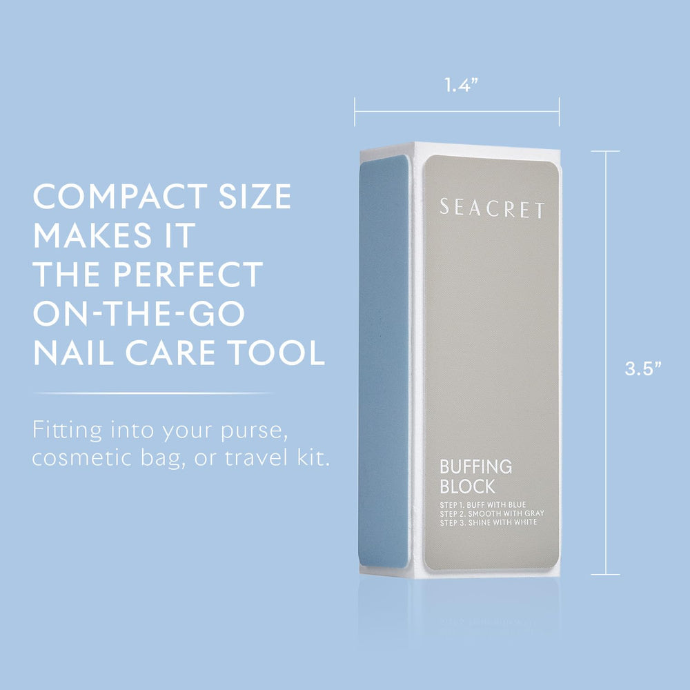 SEACRET Minerals nail buffer natural shine without polish.