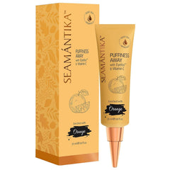 SEAMANTIKA Puffiness Away Eye Cream application close-up showing potential instant lift