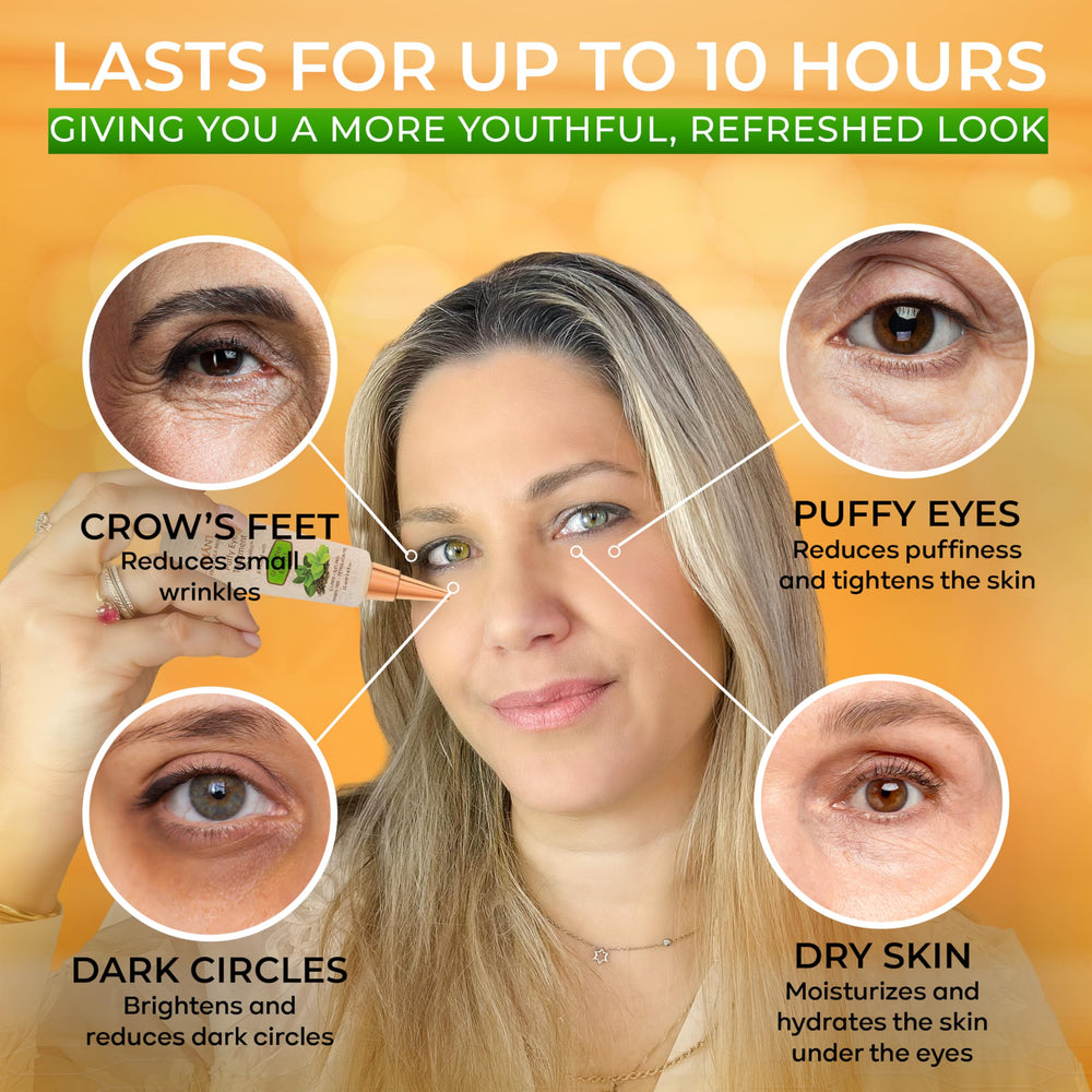 SEAMANTIKA Puffy Eye Treatment application under eye demonstrates gentle, quick-absorb refreshment