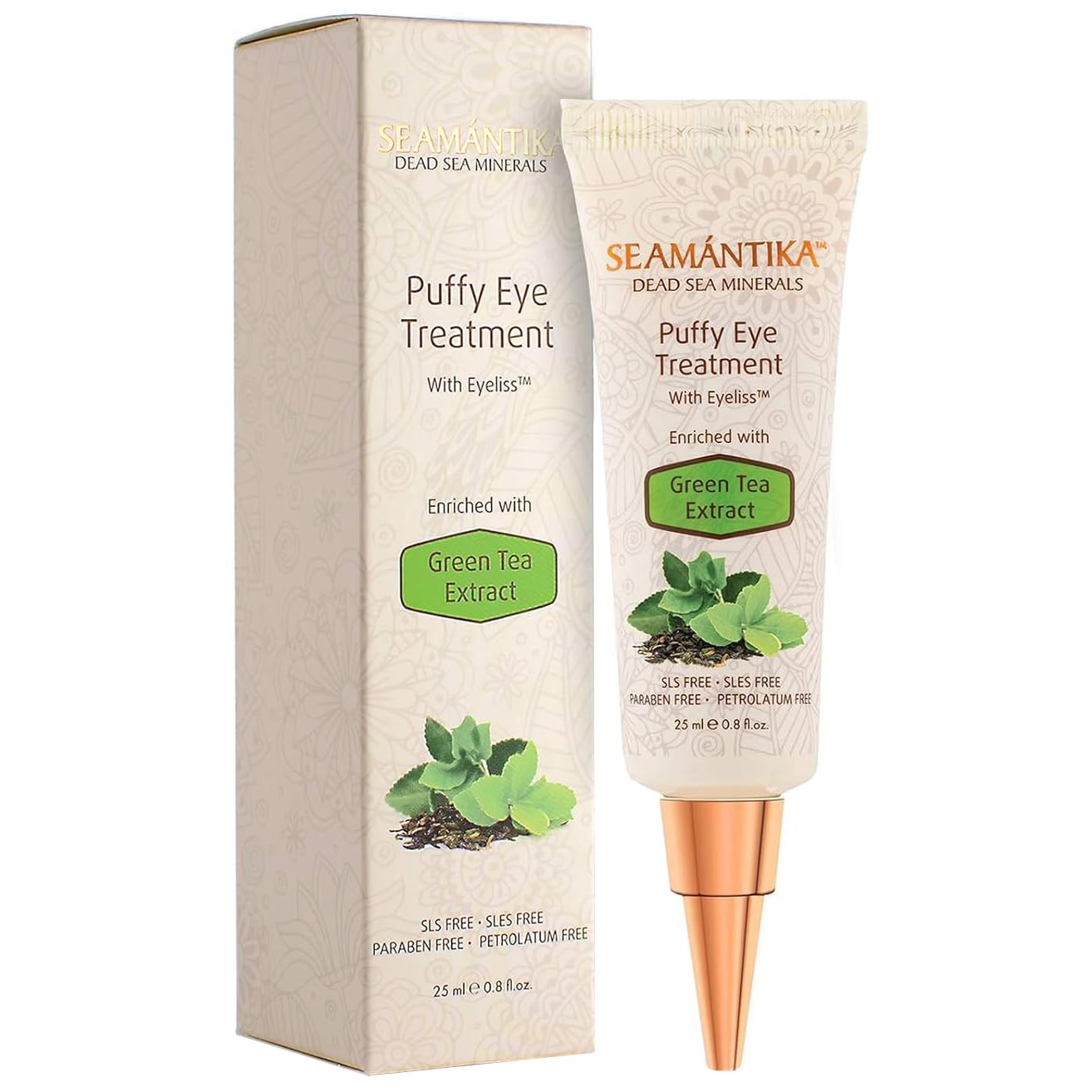 SEAMANTIKA Puffy Eye Treatment bottle shows easy-to-use packaging for quick refreshment