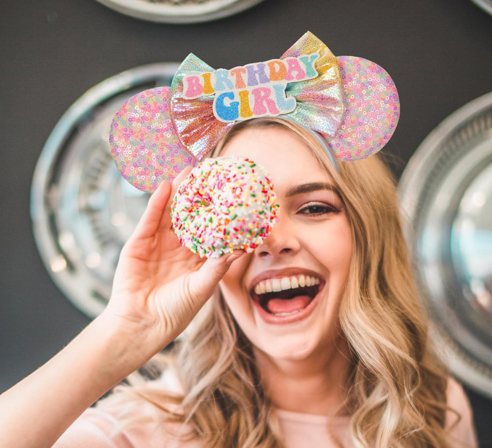 Seamoy diadema Minnie lentejuelas rosa brillante para sesiones de fotos
