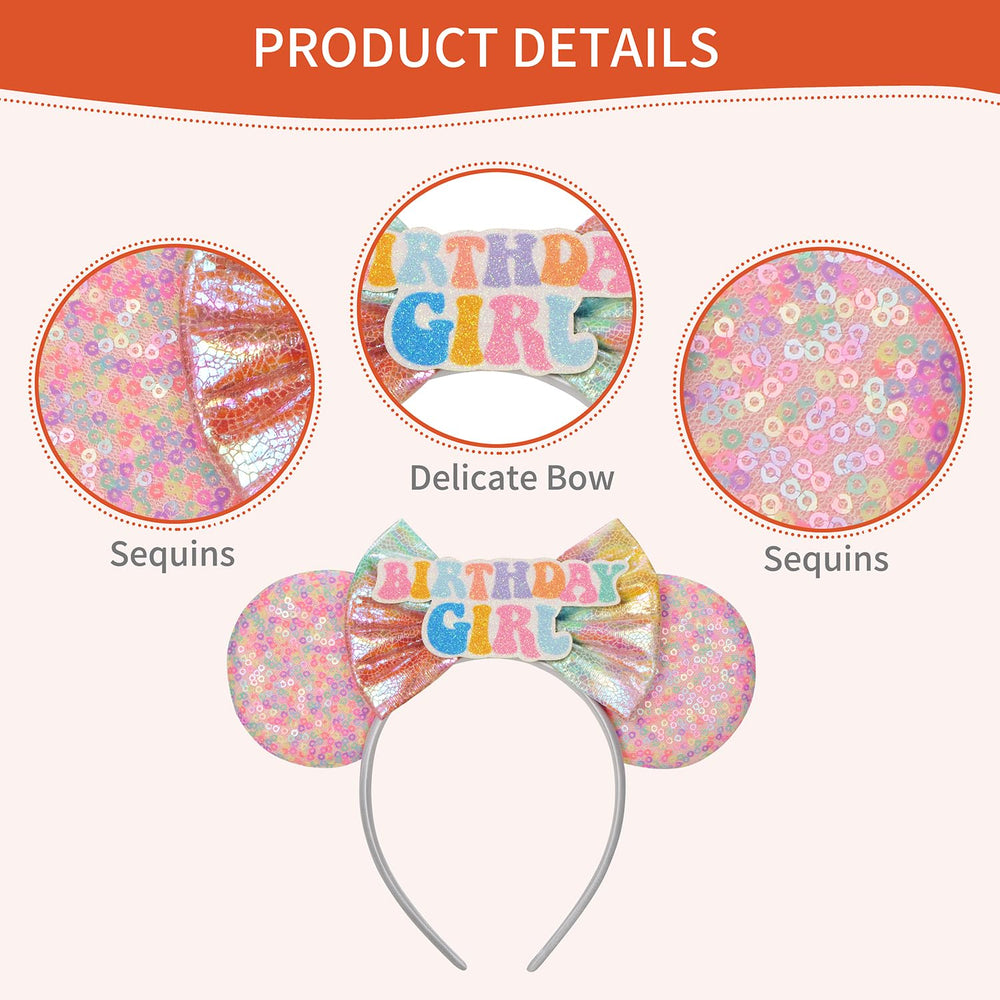 Seamoy diadema Minnie rosa lentejuelas para disfraces y fiestas