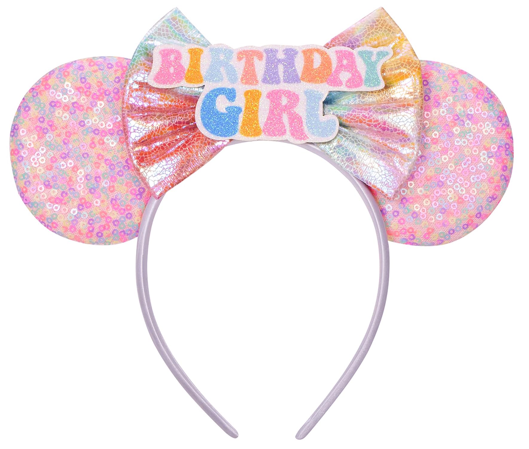 Seamoy orejas Minnie con lentejuelas rosas para fiestas infantiles