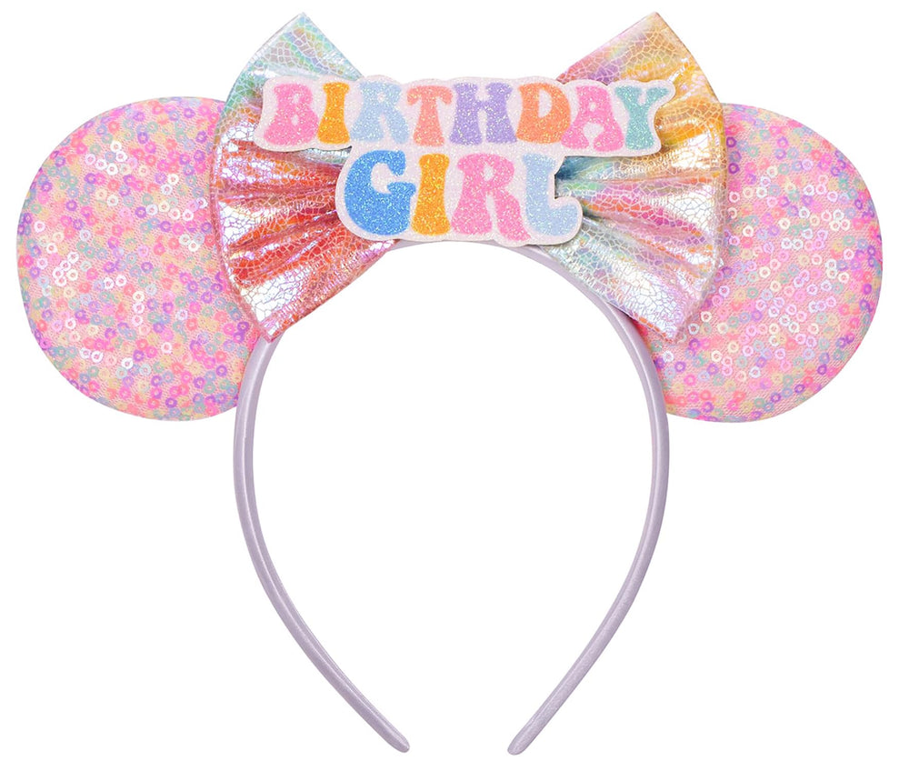 Seamoy orejas Minnie con lentejuelas rosas para fiestas infantiles
