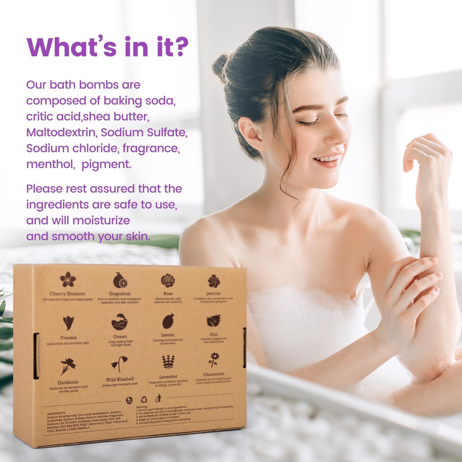 SeasonBliss Bombas de Baño aroma Jazmín para relajación.
