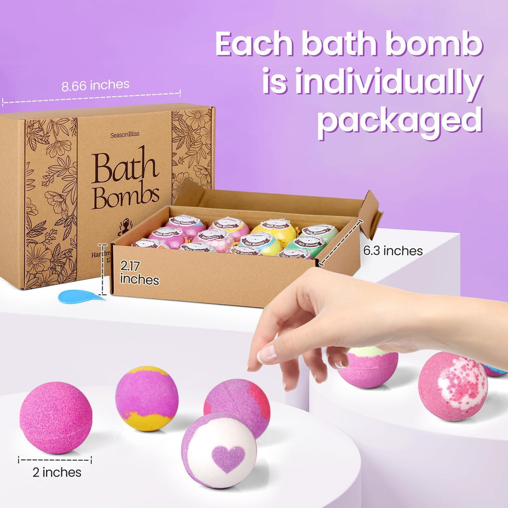 SeasonBliss Bombas de Baño con manteca de karité para piel suave.