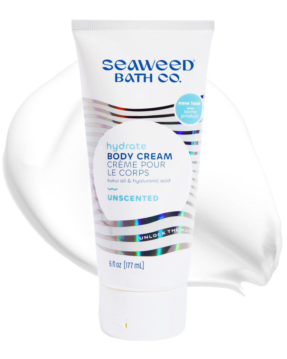 Seaweed Bath Co. Hydrate crema corporal sin perfume, bote compacto para uso diario y piel suave.