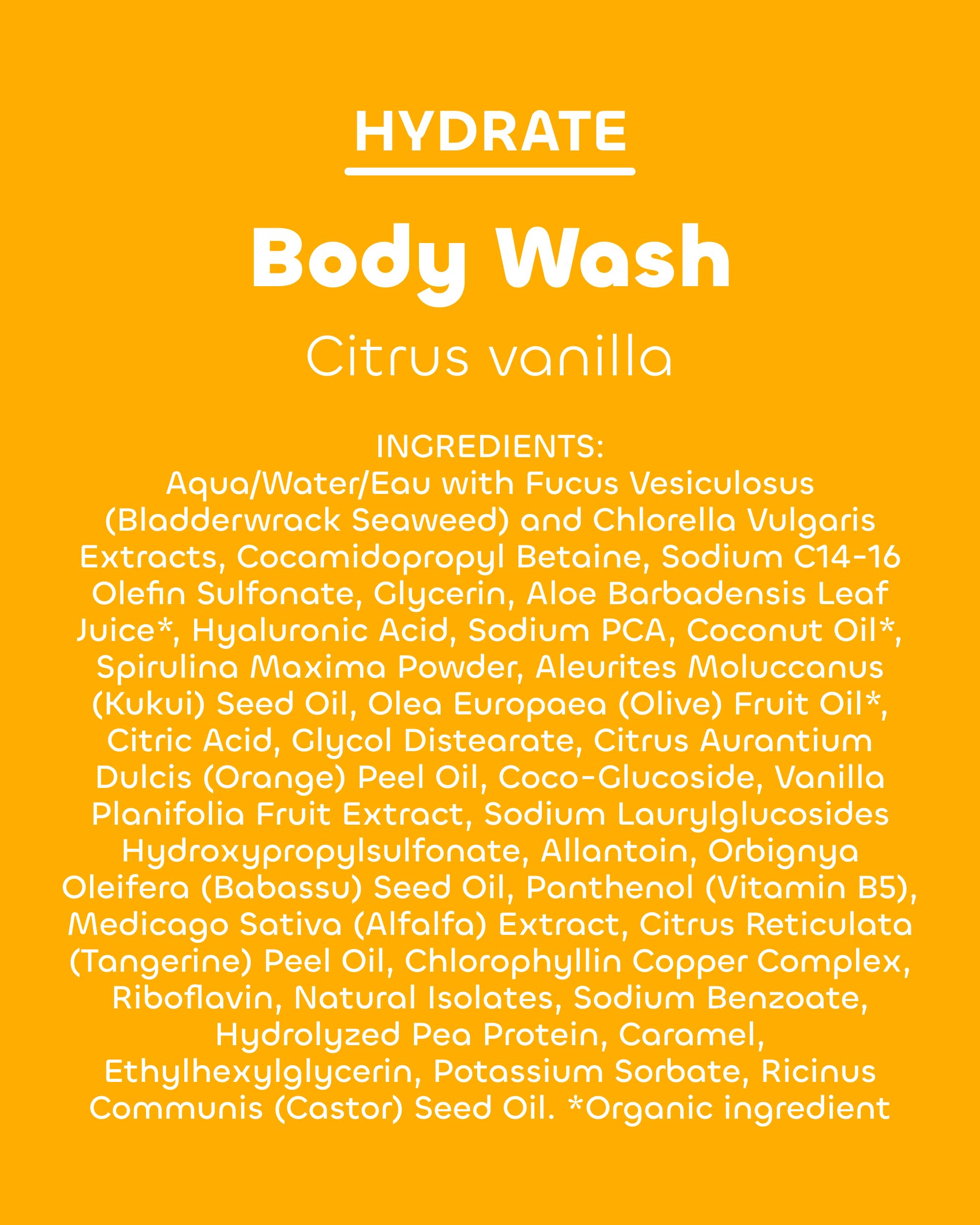 Fragancia cítrica vainilla Hydrate para ducha revitalizante