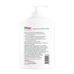 Sebamed etiqueta pH 5.5 que indica equilibrio para la piel sensible.